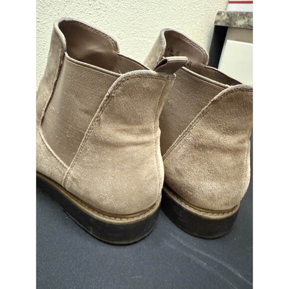 Franco Sarto Tan Suede Leather Ankle Booties Womens Size 9.5M Slip On Boots EUC - Picture 6 of 11